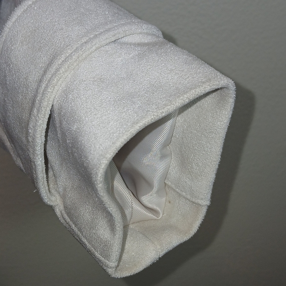 Abercrombie & Fitch Cream Vegan Suede Trench Coat Size Small - Picture 9 of 14